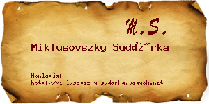 Miklusovszky Sudárka névjegykártya